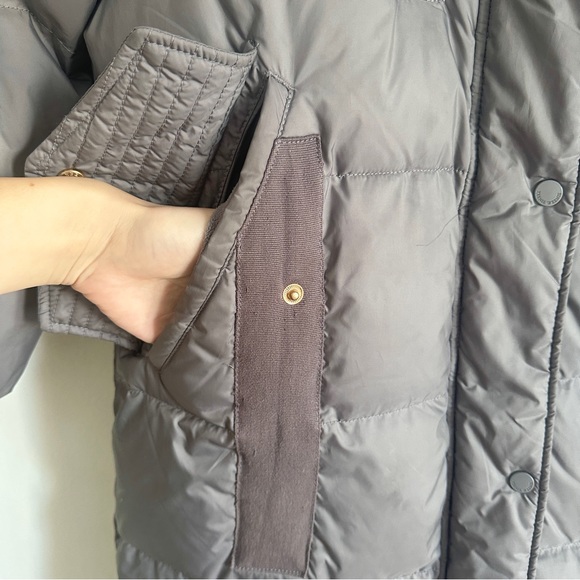 TEENIE WEENIE LONG PUFFER DOWN COAT PARKA HOODED REAL FUR LIGHT GRAY INSULATED M - Picture 14 of 16